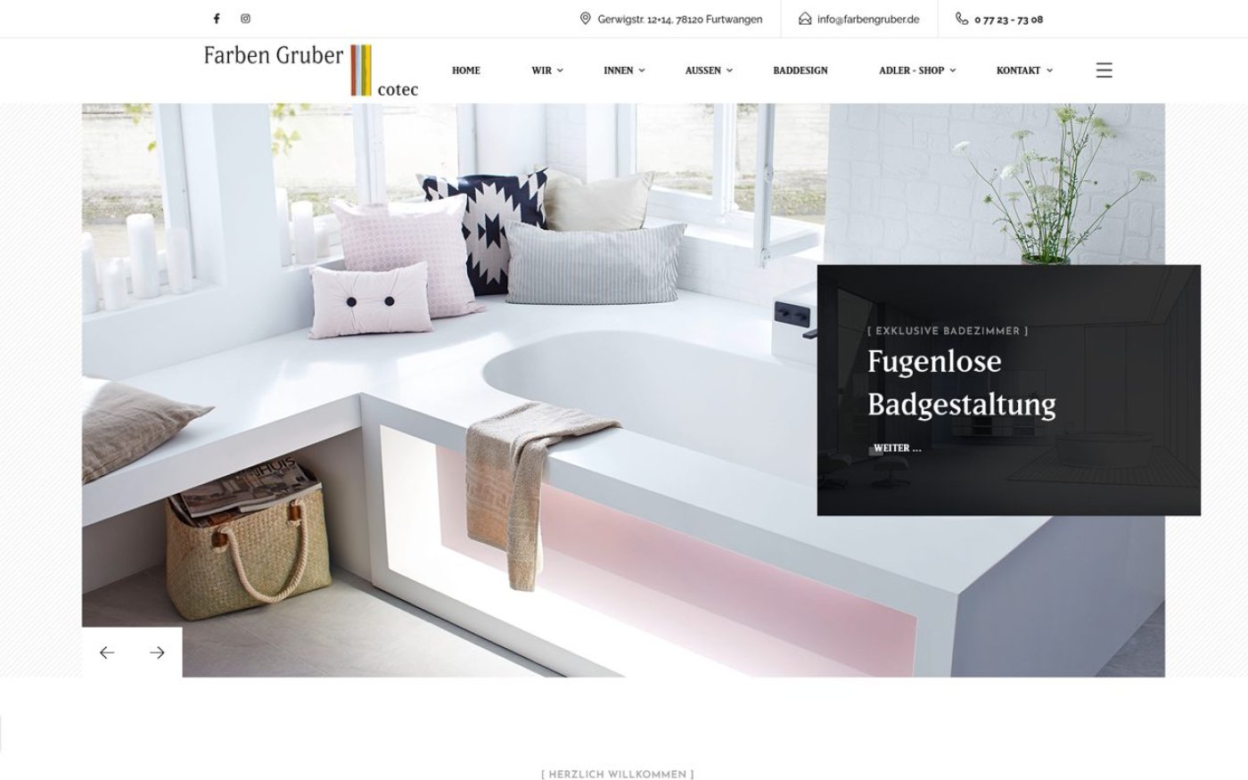 Website Farben Gruber · Malerfachbetrieb – Webdesign von Gehring Media