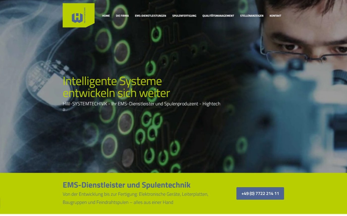 Website EMS-Dienstleistungen · Elektronische Baugruppen – Webdesign von Gehring Media