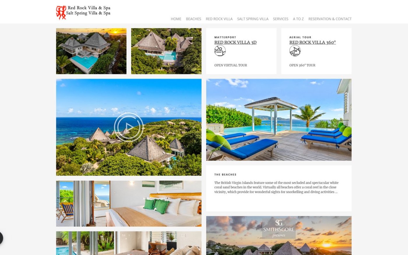 Website Red Rock Villa · British Virgin Islands – Webdesign von Gehring Media